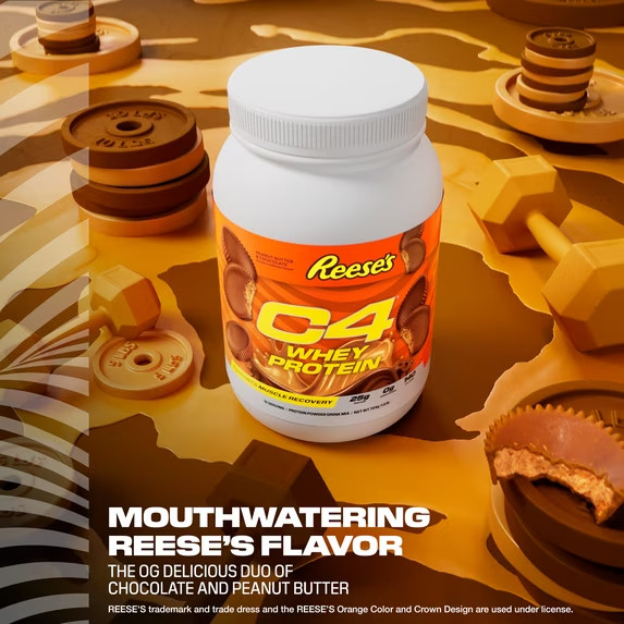 C4 Whey Protein Powder Reese’s Peanut Butter Cup 25g Protein 18 Servings