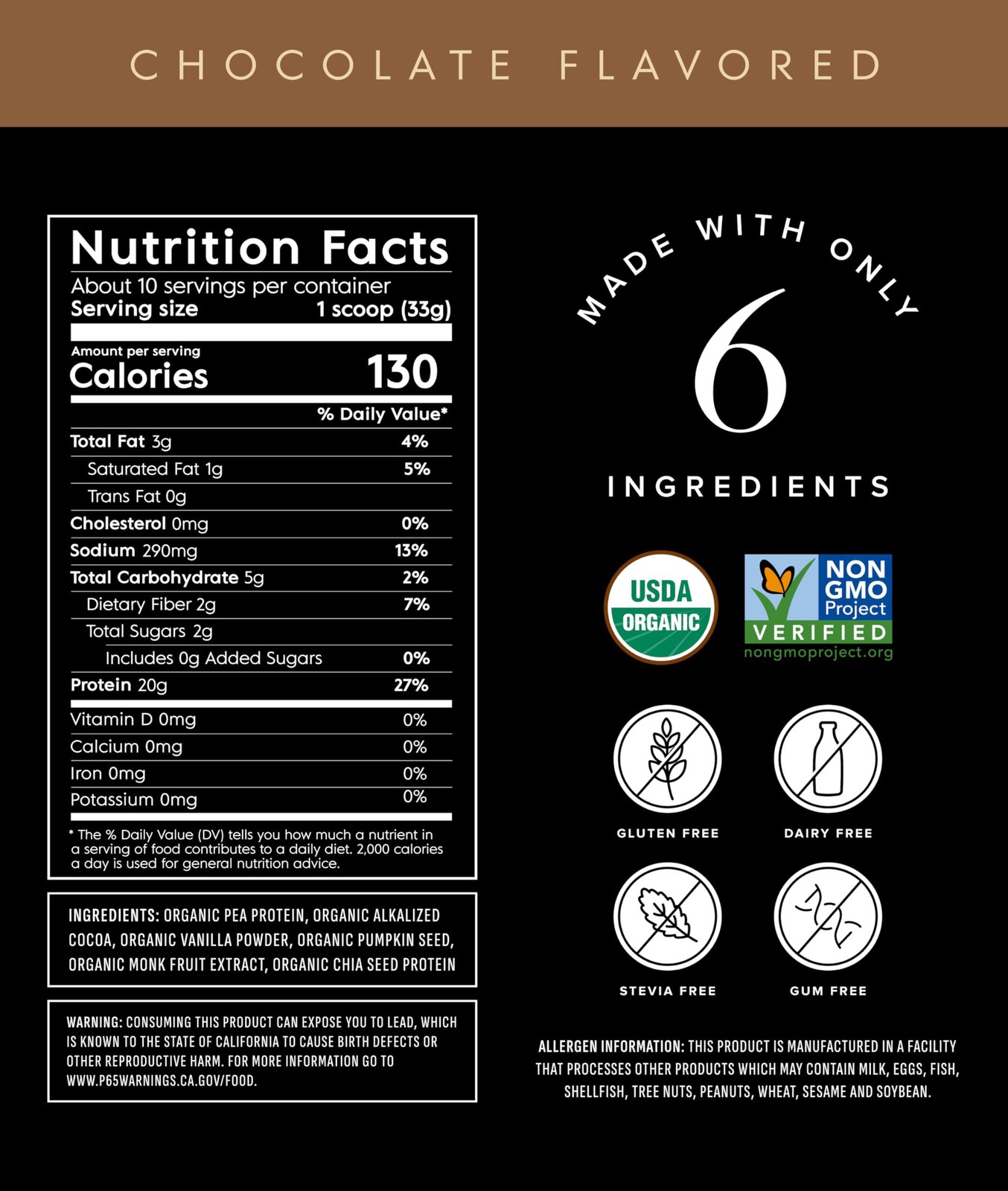 8/26 Truvani Vegan Pea Protein Powder | Chocolate | 20g Organic Plant Based Prot