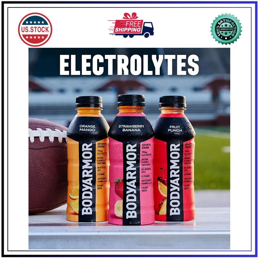 BODYARMOR Sports Drink Strawberry Banana 16 Fl Oz Bottles 12 Pack Hydration