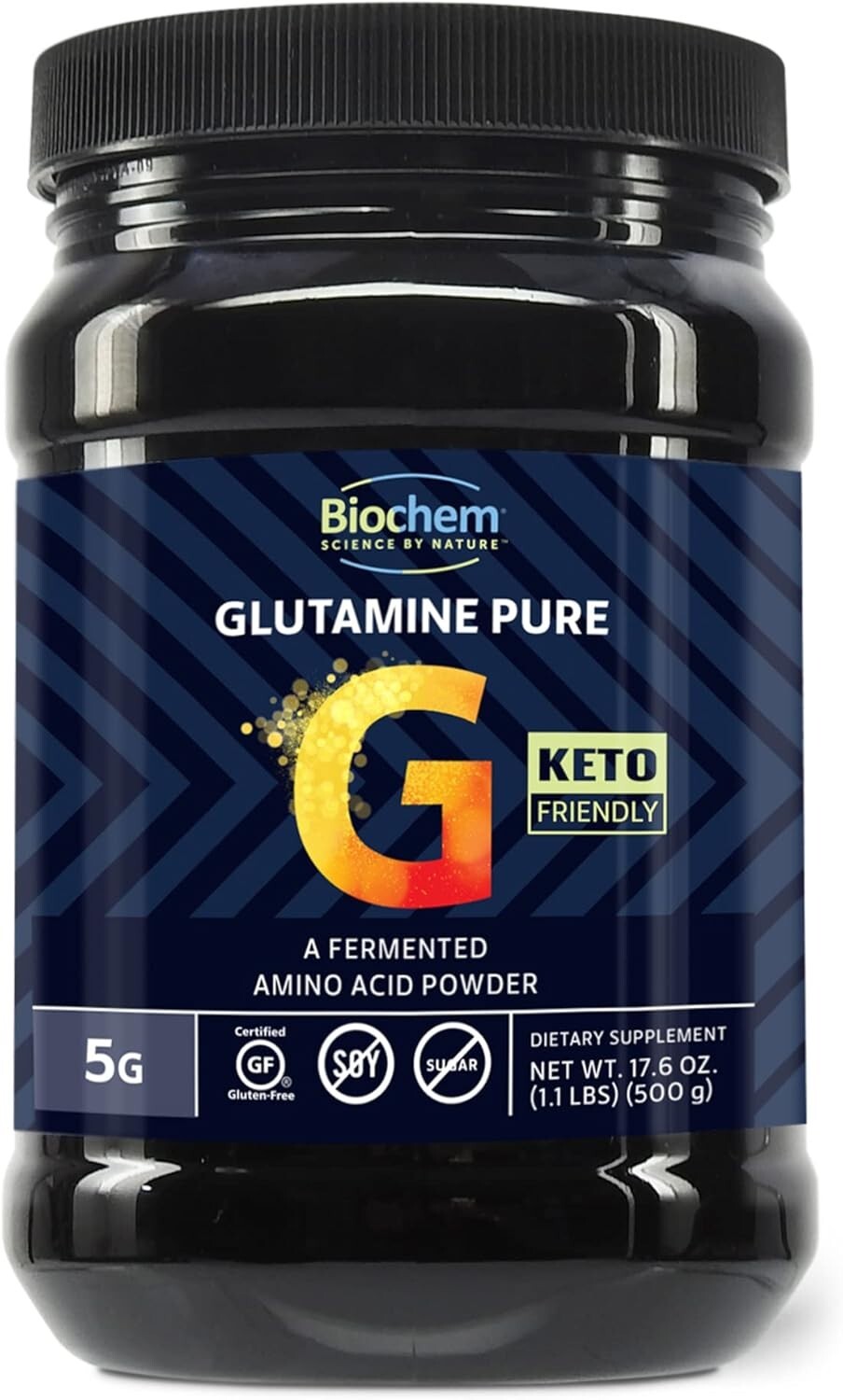 Biochem Glutamine Pure Powder 5g per Serving, 17.6 oz.