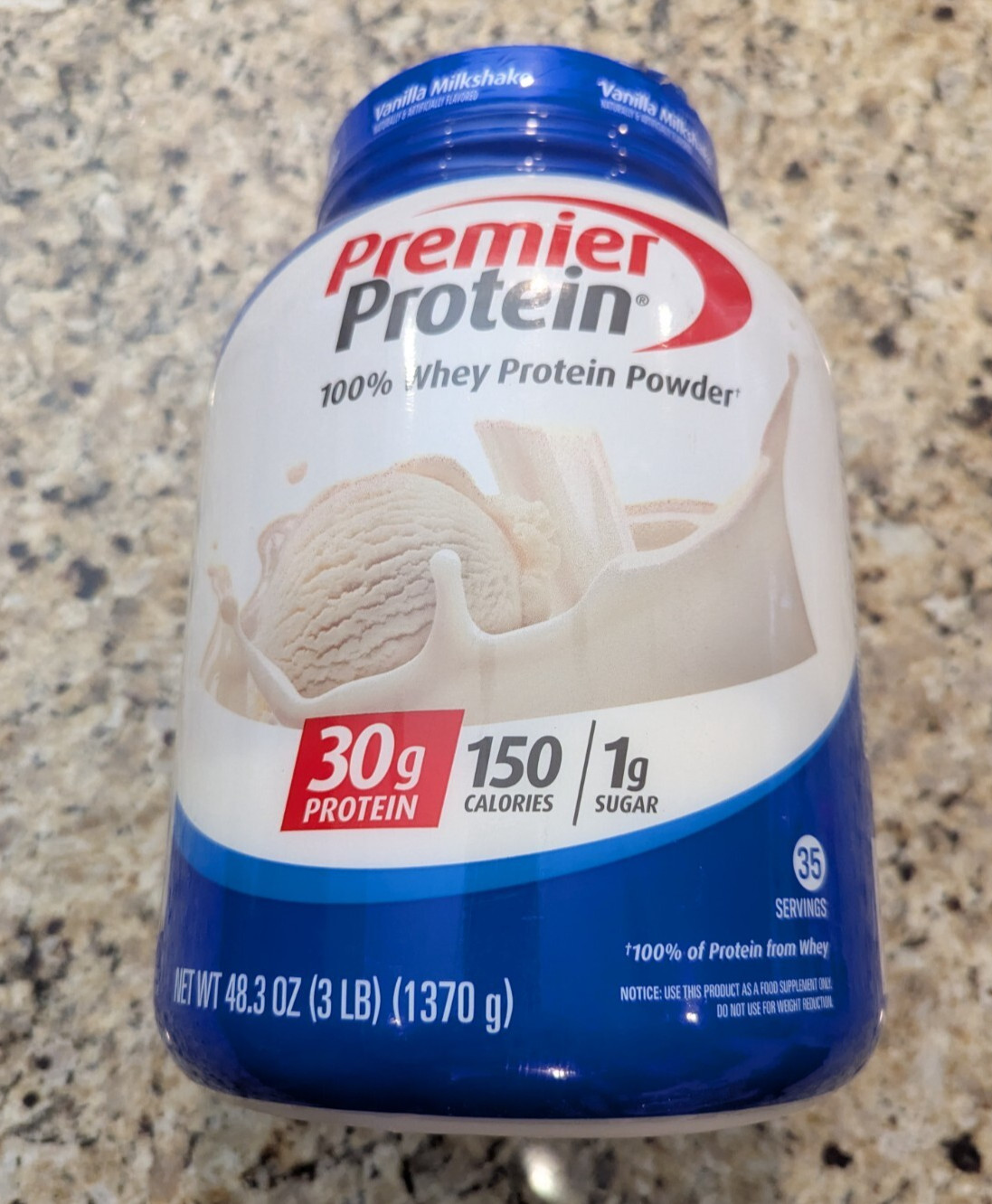 Premier Protein 100% Whey Protein Powder 30g Vanilla Milkshake 48.3 oz exp: 2/27