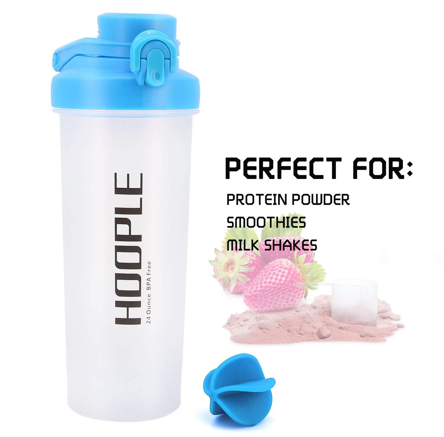 Protein Shaker Bottle Gym Sports Water Smoothie Mixer Cups Blending Ball 24 oz