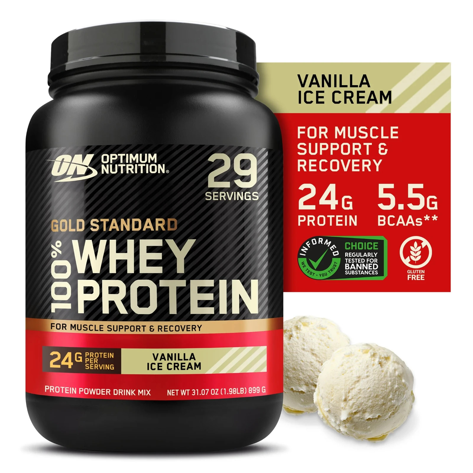 2 Pack OPTIMUM NUTRITION GOLD STANDARD 100% WHEY PROTEIN 2LB Muscle