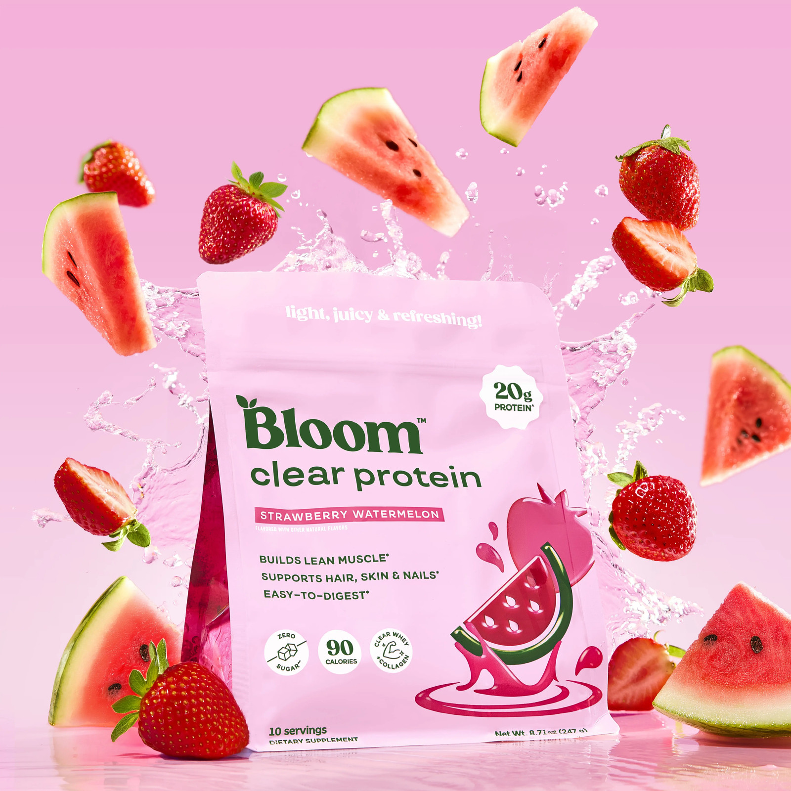 Bloom Nutrition Clear Protein – Clear Whey + Collagen Protein Blend | 20G Protei