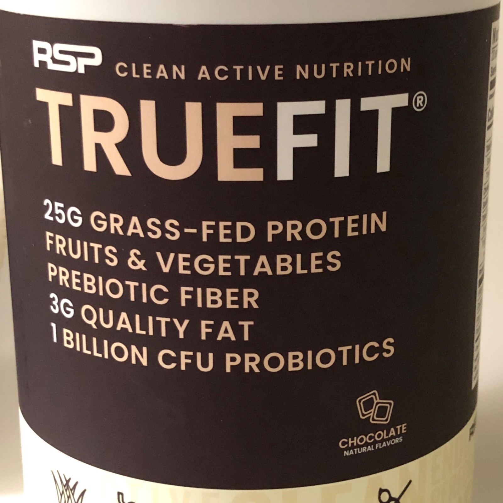 RSP Nutrition TrueFit High Fiber Protein Powder — Chocolate Flavor, 20 Servings