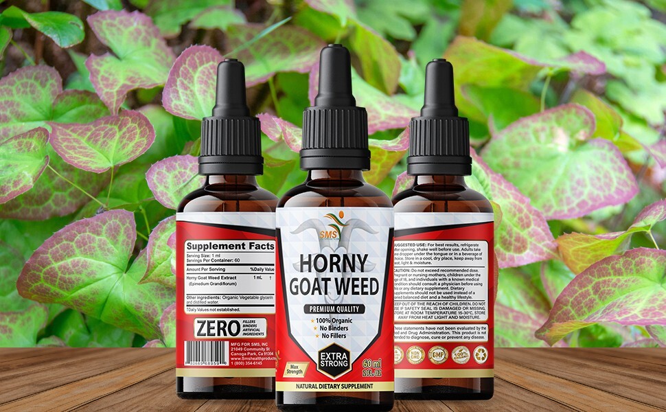 Horny Goat Weed Tincture Herbal Drops Men’s Dietary Supplement 2 Fl Oz By SMS