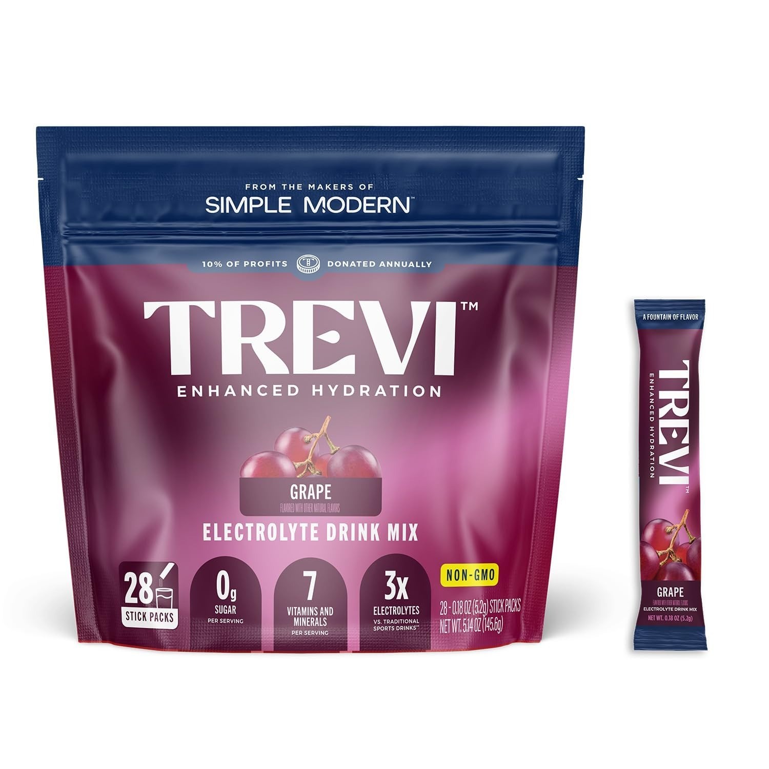 TREVI Electrolytes Powder Packets – Sugar Free Hydration – 20 Pack