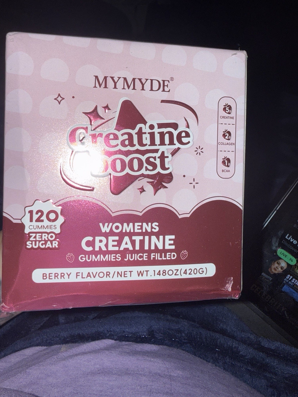 MYMYDE Creatine Boost Women’s Creatine Gummies 120ct Berry Sugar Free