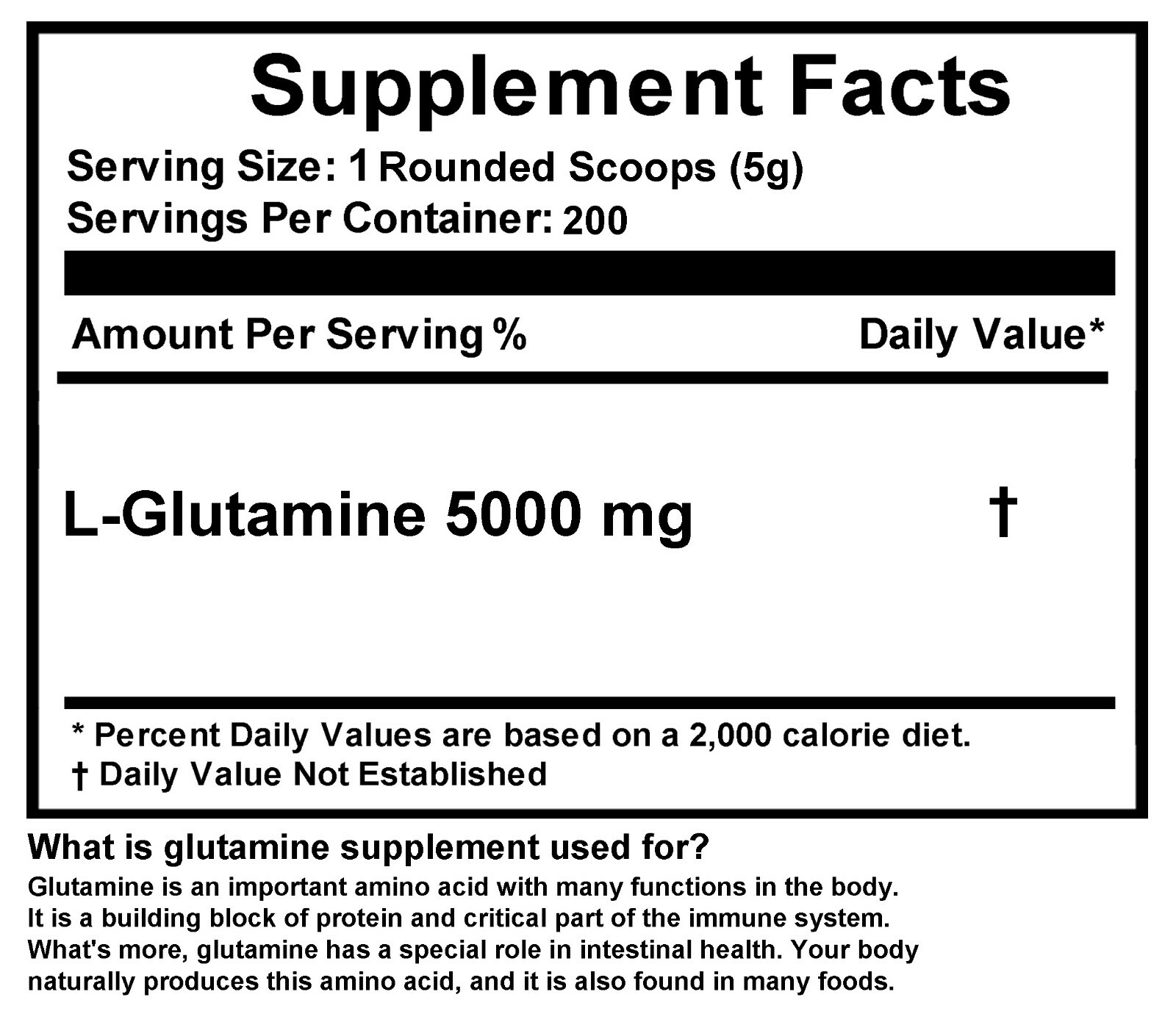 L-GLUTAMINE POWDER 2.2lb (1000g) KOSHER PHARMACEUTICAL GRADE