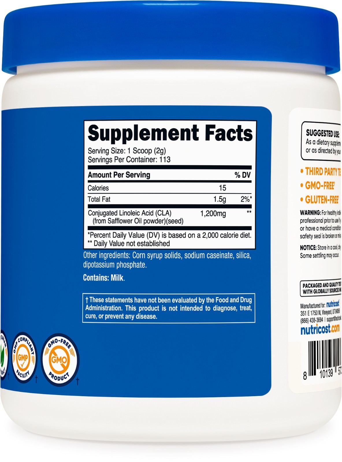 Nutricost CLA (Conjugated Linoleic Acid) 8oz (227g) Powder – Gluten Free