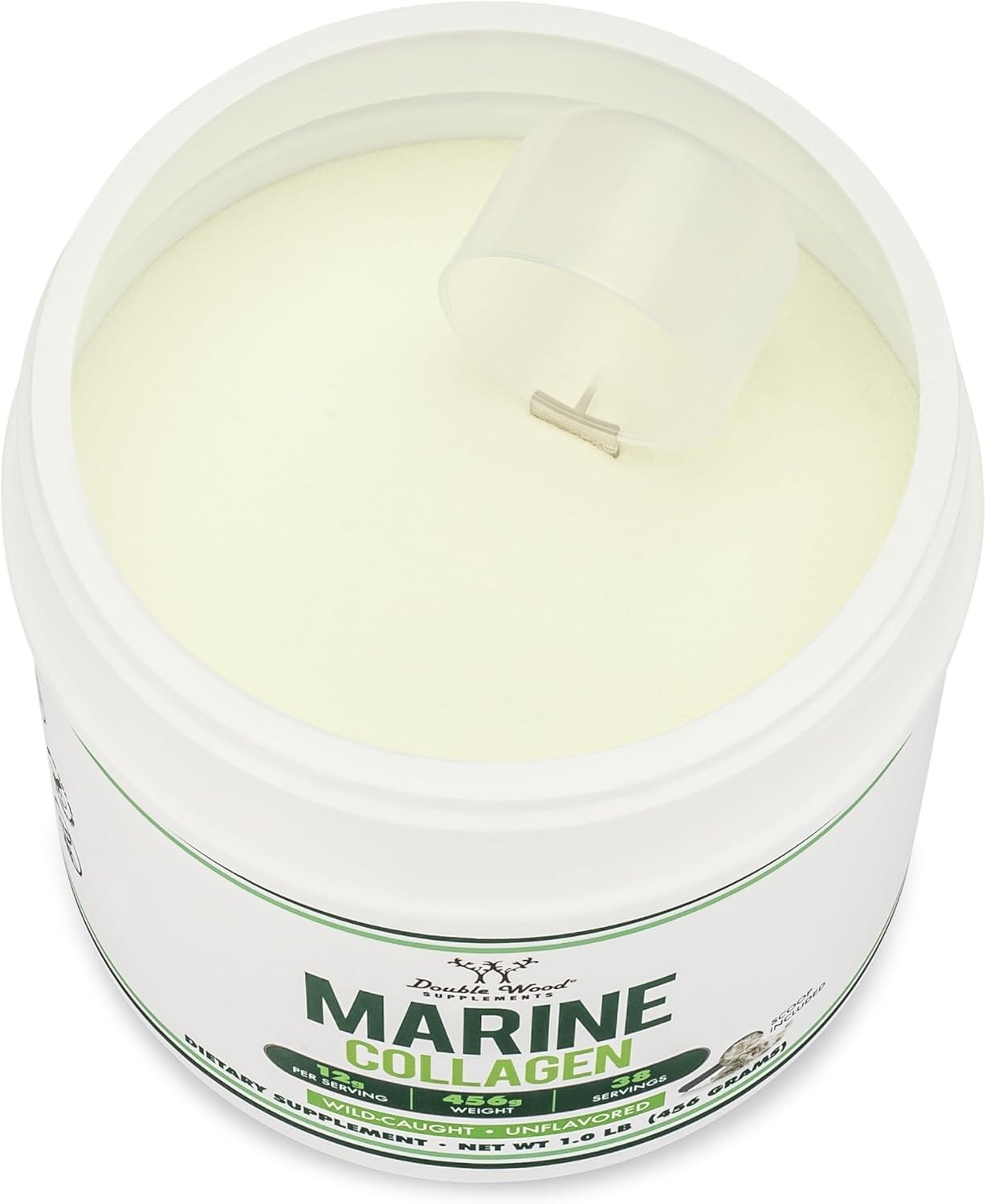 Double Wood Supplements Marine Collagen Powder (1 LB / 1.01 Pound (Pack of 1)