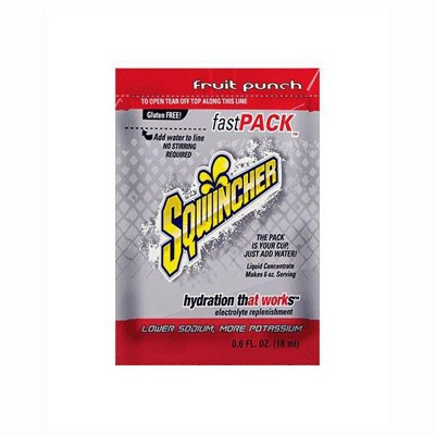 Sqwincher 0.6 FL OZ Fast Pack Fruit Punch Concentrate Lot of 50