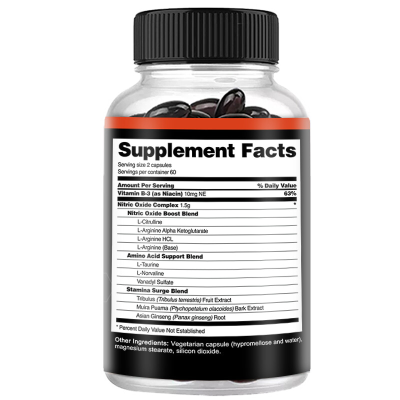 Nitric Oxide Booster, Boosts Blood Circulation, 30/60/120 Capsules