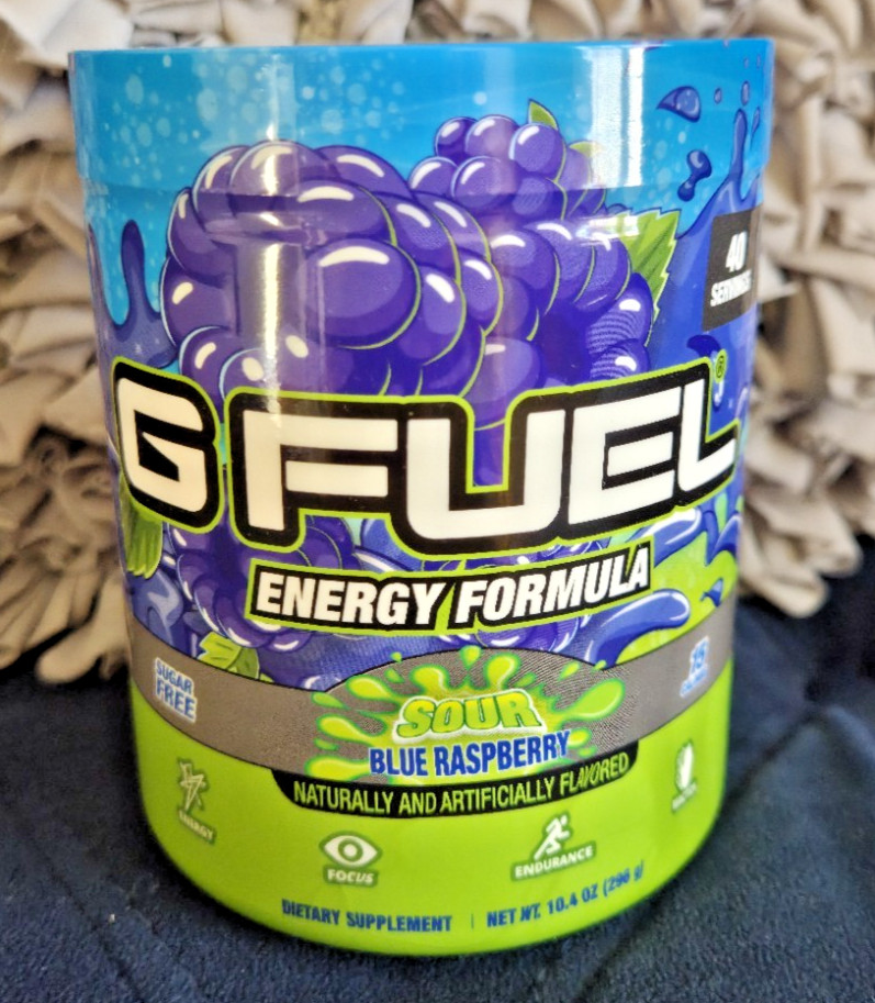 G Fuel Sour Blue Raspberry GFuel – 40 Servings – Exp 09/2028 – Free Shipping