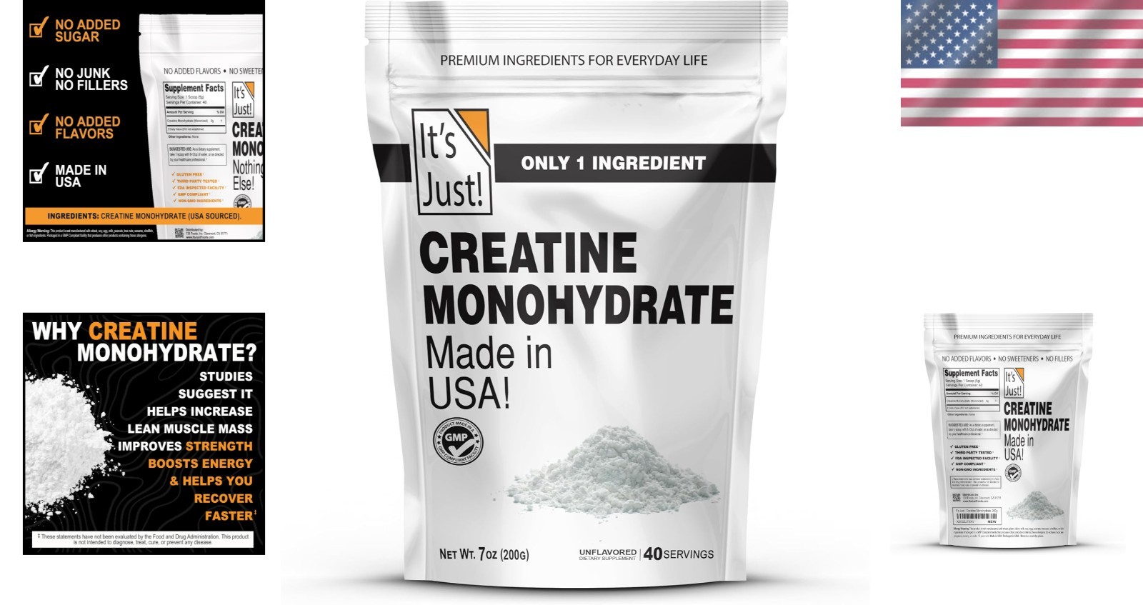 Convenient Creatine Powder – 200g Unflavored, Scoop Included for Easy Mixing