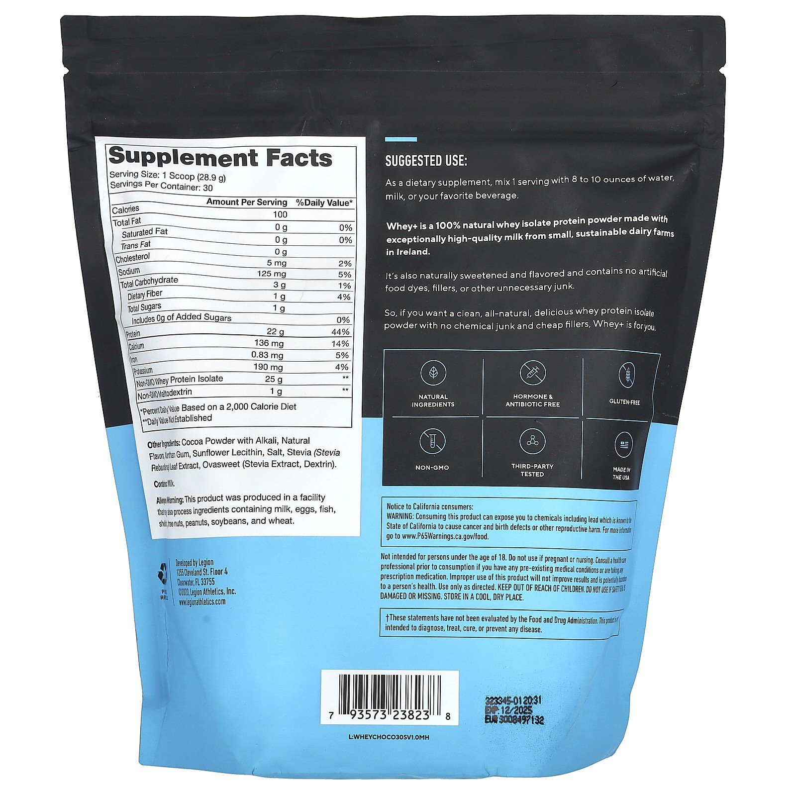 Whey+, Whey Protein Powder, Dutch Chocolate, 1.91 lbs (867 g)