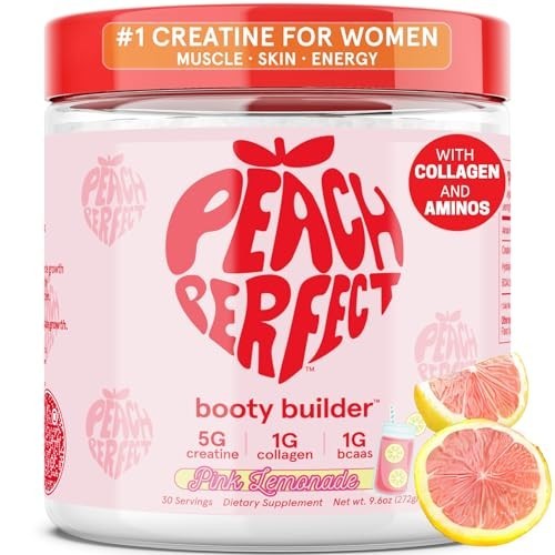 Peach Perfect Creatine Monohydrate Powder Pink Lemonade Glute Builder Creatin…