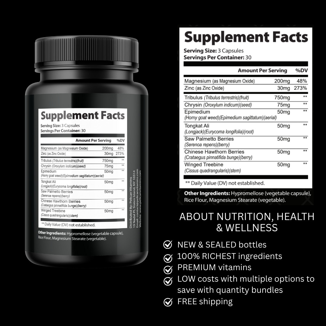 Total Test- Bodybuilding & Men’s Health Support- 4 Bottles- 360 Capsules