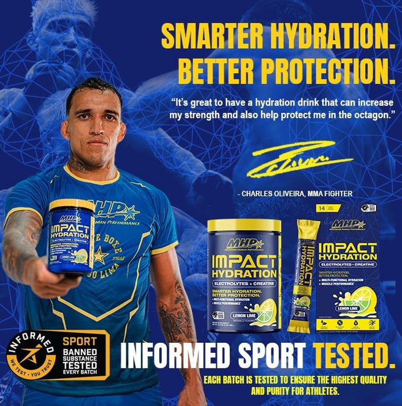 MHP Impact Hydration Electrolyte Creatine Sports Drink Stick Pack, No Artificial