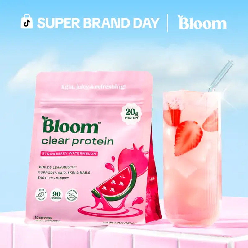 Bloom Nutrition Clear Protein – Clear Whey + Collagen Protein Blend | 20G Protei