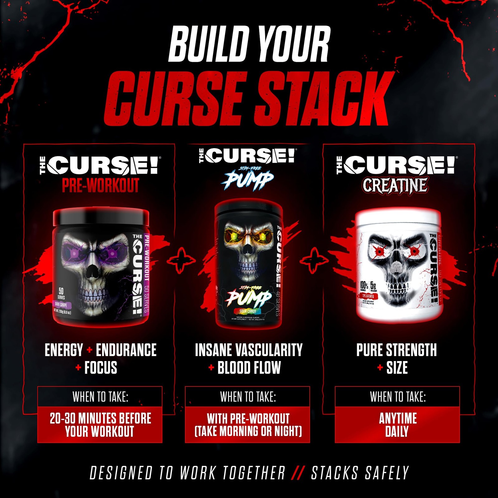 JNX SPORTS The Curse! Sour Candy Pre Workout 8.8 Ounce (Pack of 1), No Color