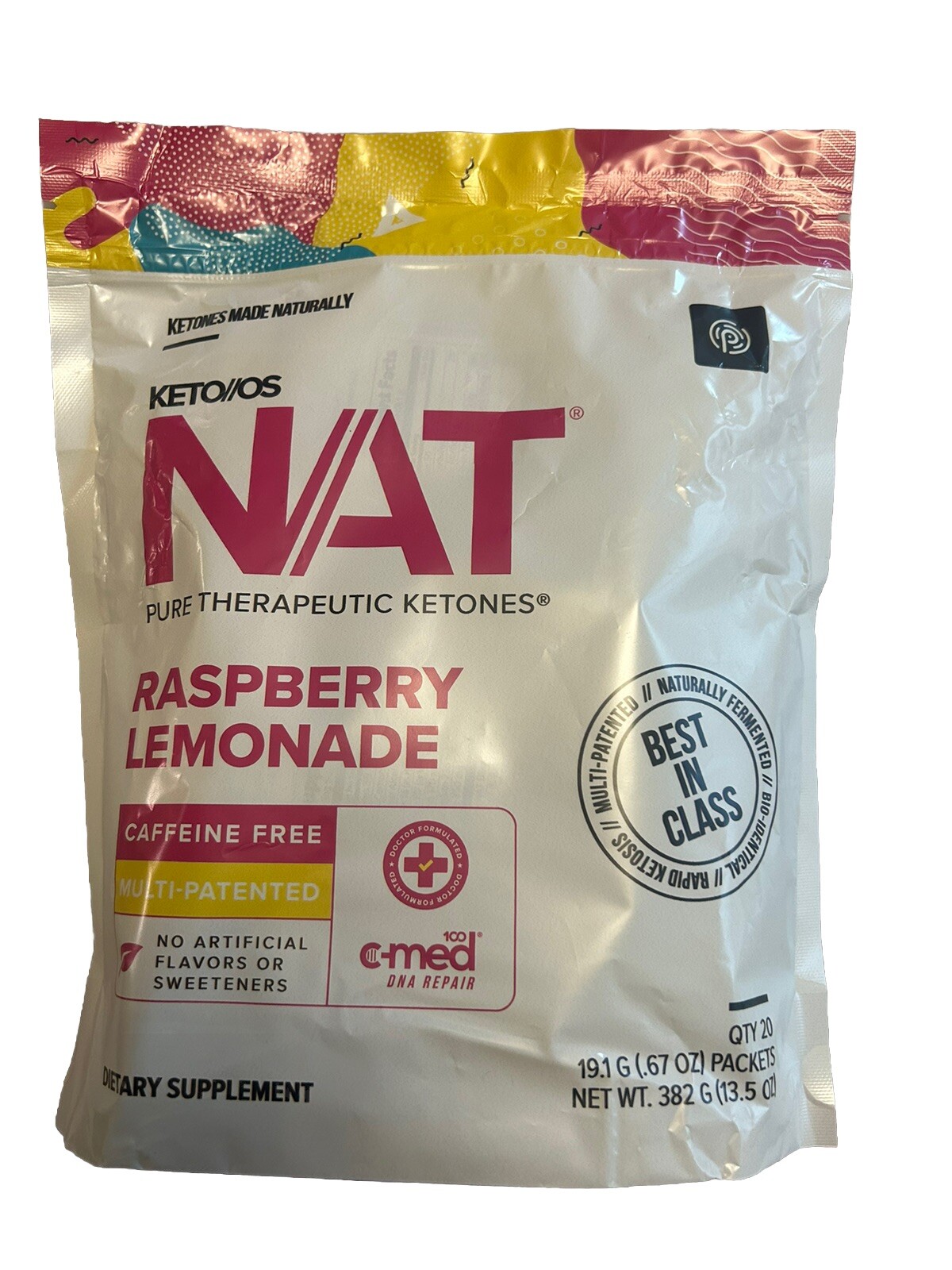 PRUVIT Ketones NAT RASPBERRY LIMONADE CAFFEINE FREE 20 PK Free Shipping