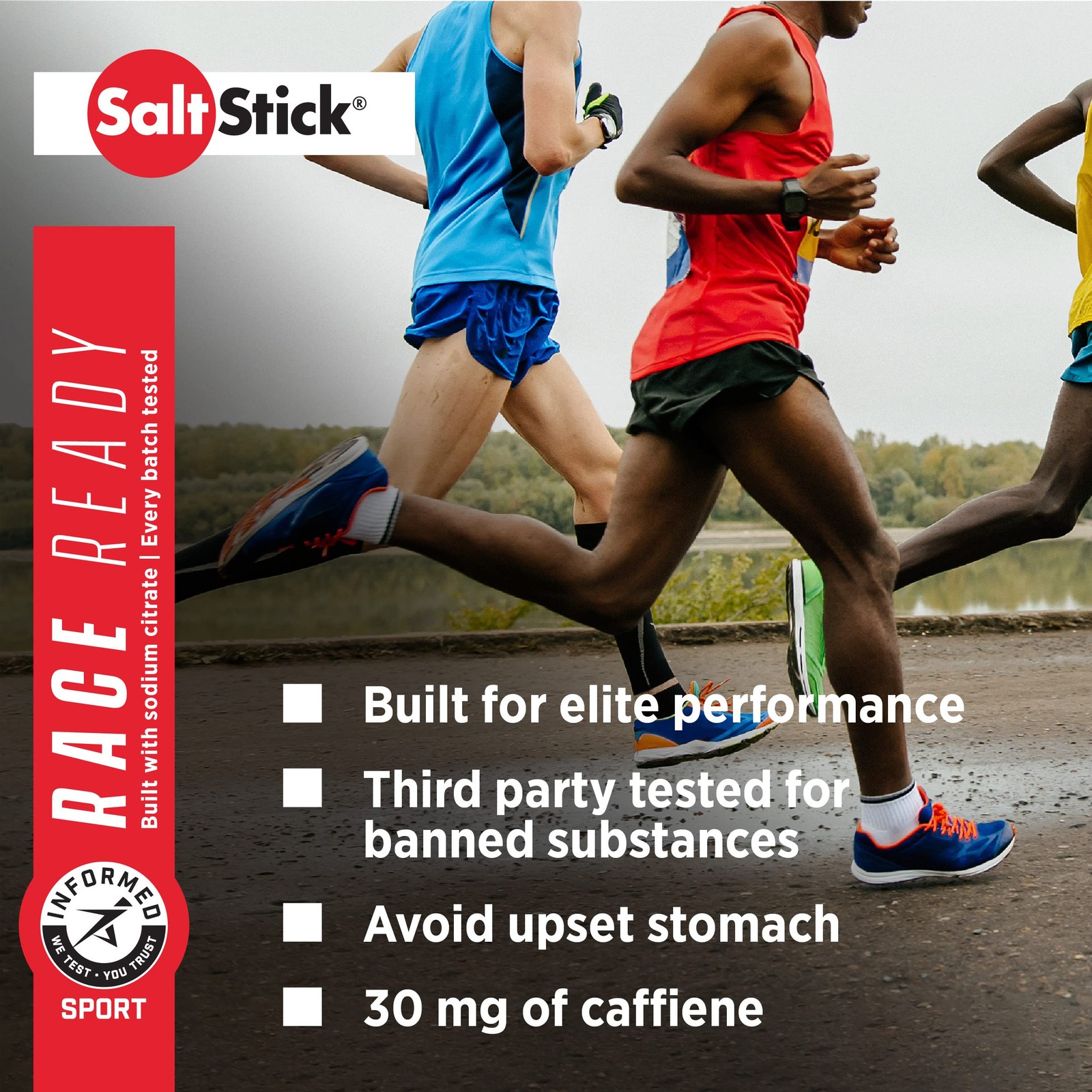 SaltStick Electrolytes with Caffeine – Salt 100 Count (Pack of 1), White