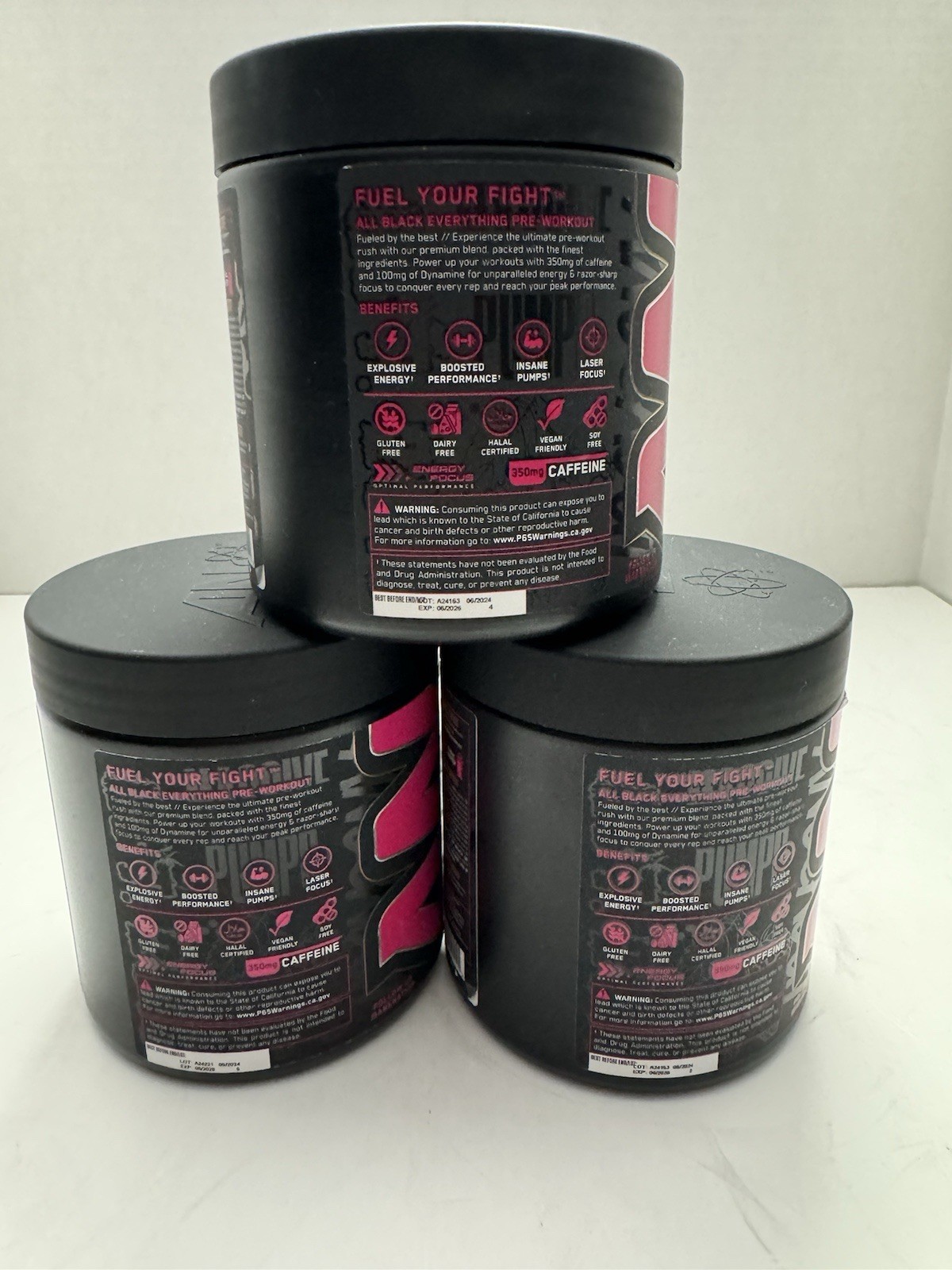 ABE Pre-Workout Baddy Berry 13.75 oz, 30 Servings Exp Jun 26 2 July26 Lot Of 3