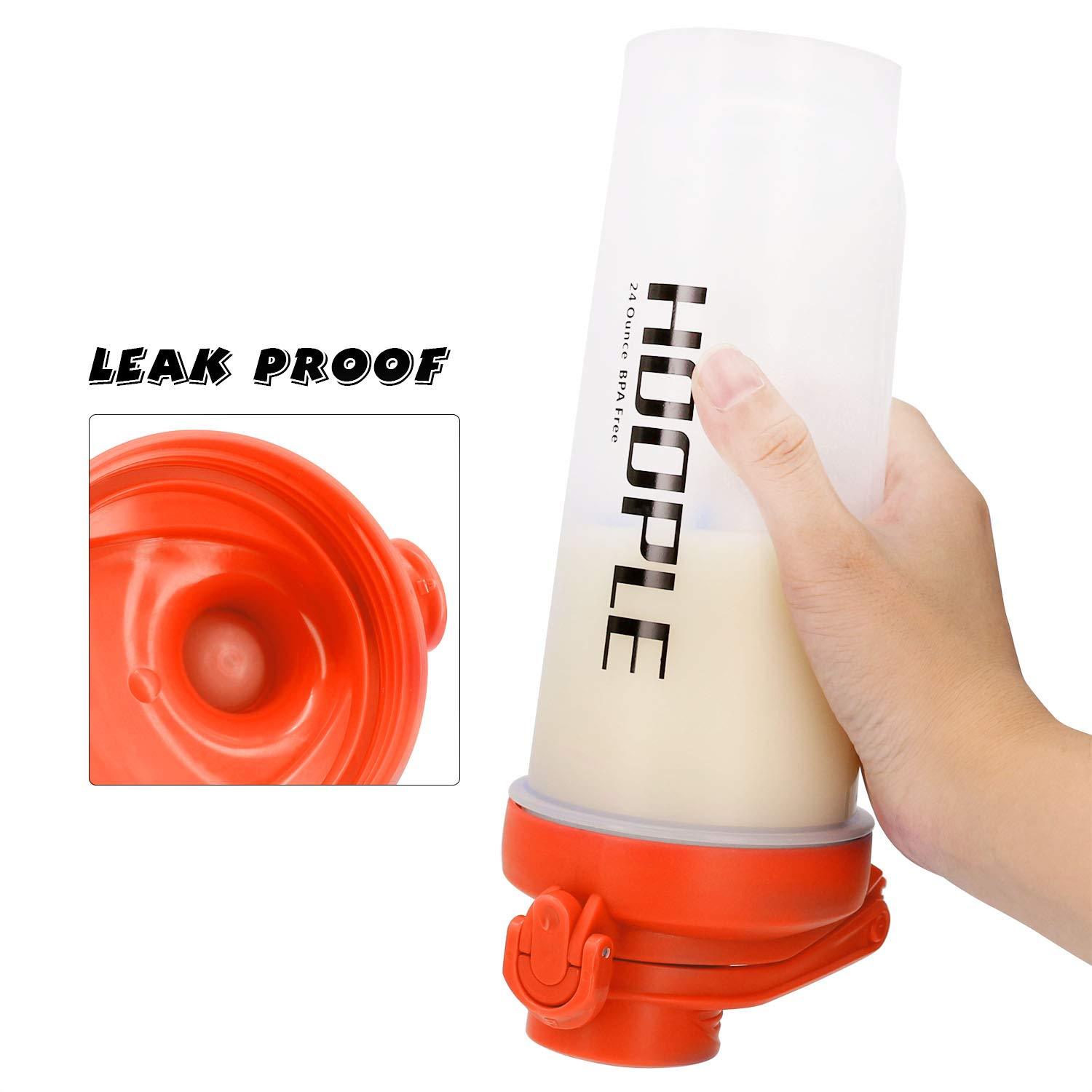 Protein Shaker Bottle Gym Sports Water Smoothie Mixer Cups Blending Ball 24 oz