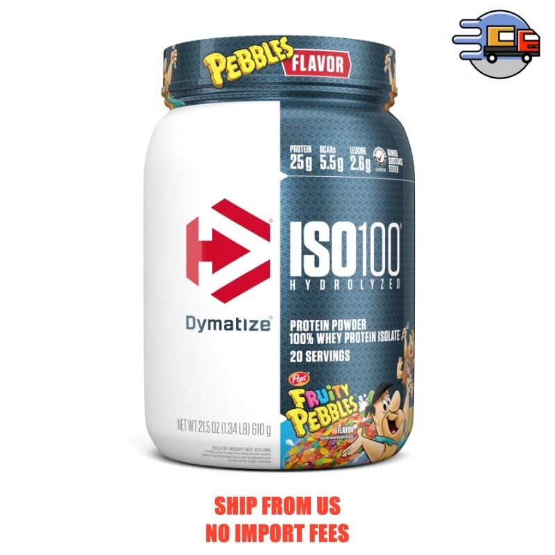 Dymatize ISO100 Hydrolyzed Whey Isolate Protein Powder, Fruity Pebbles, 20 servi
