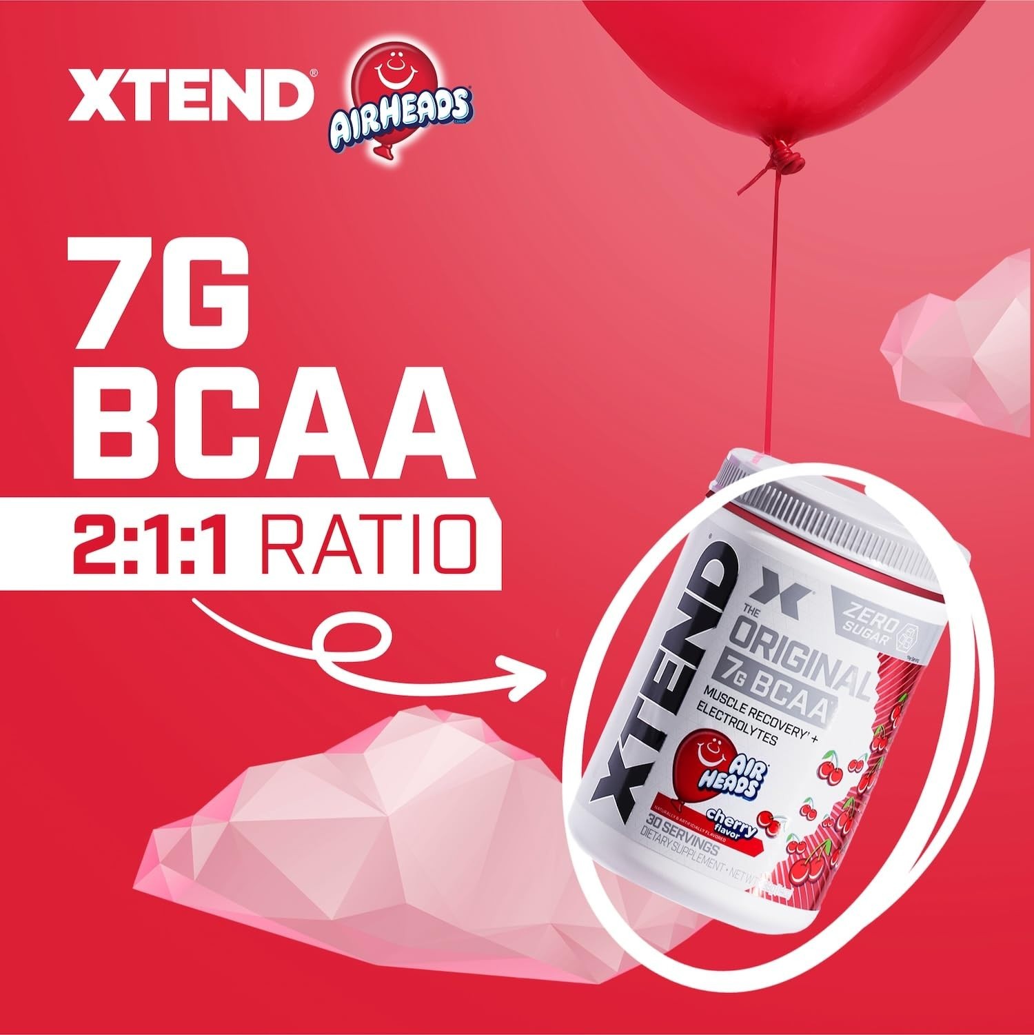 BCAA Powder for Muscle Recovery & Hydration, 7g BCAAs, Sugar-Free, Cherry Flavor