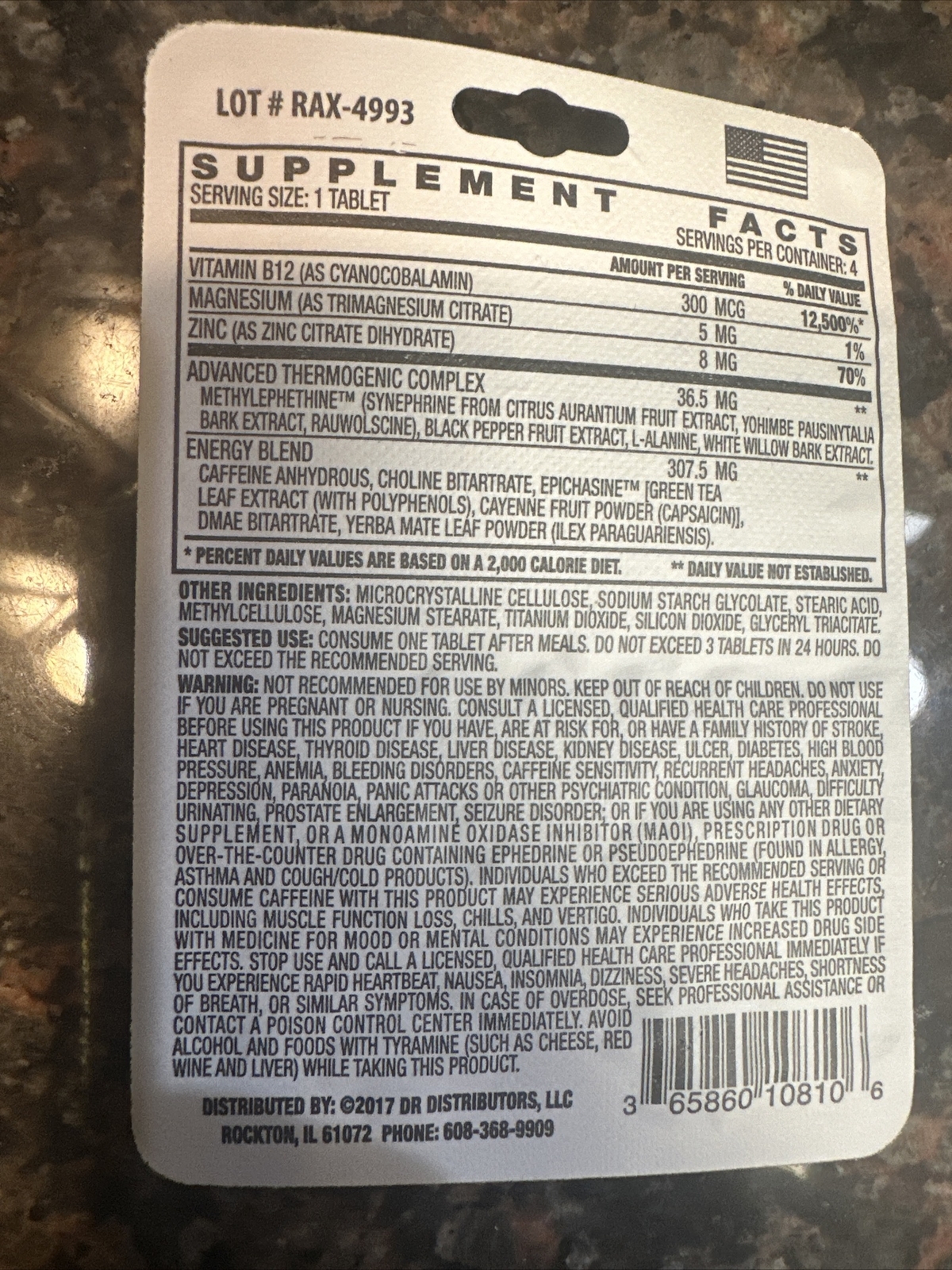 Rapid Action Extreme 2 Way Lasting Energy Boost Metabolism 5 packs 20 pills USA