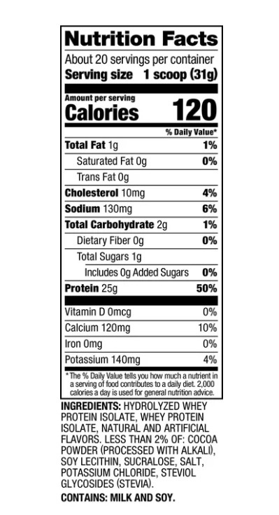 Dymatize ISO100 Hydrolyzed Whey Isolate, Cookies & Cream, 20 Servings
