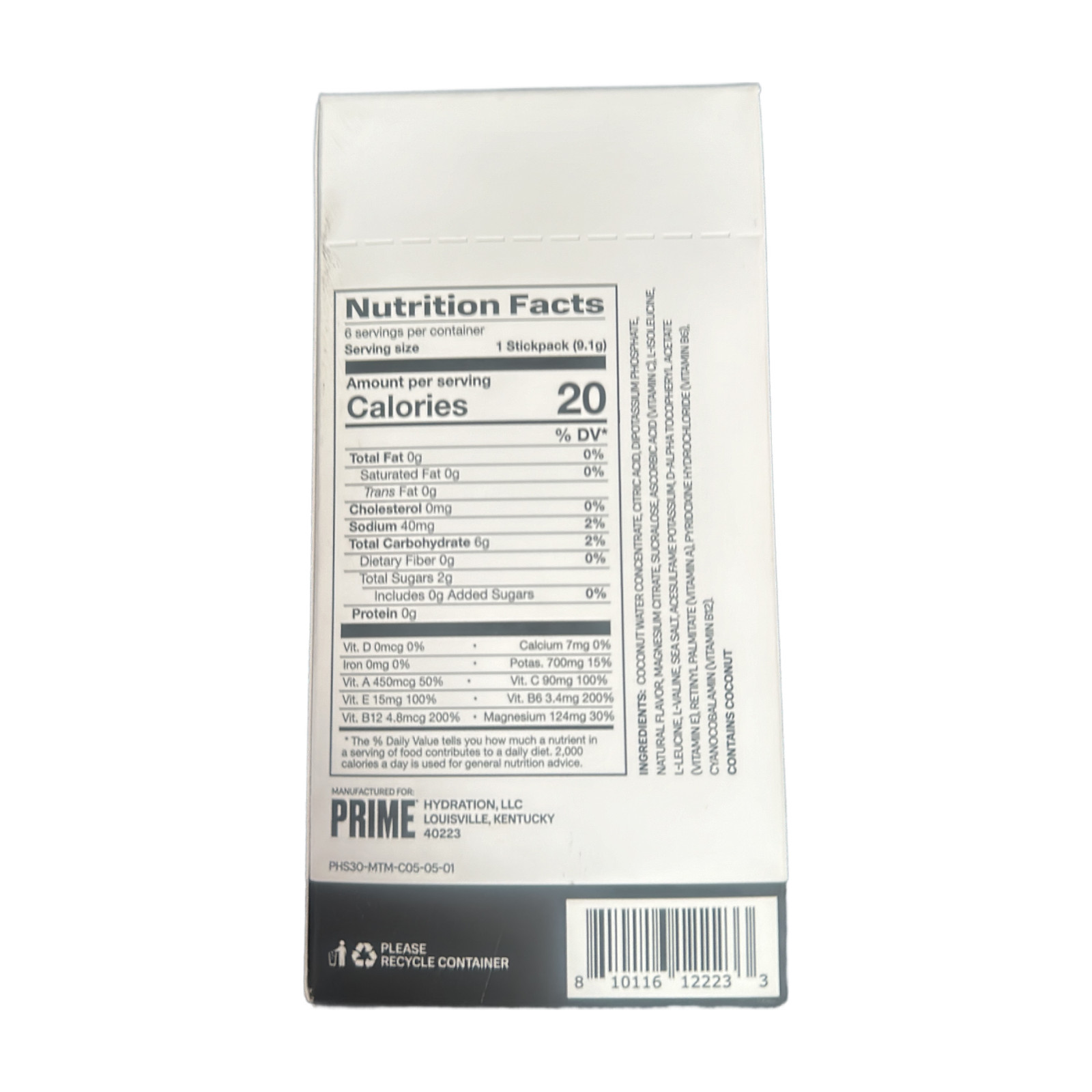 Prime Electrolyte Drink Mix Hydration Stick Pack Meta Moon 6 Count EXP 01/2026