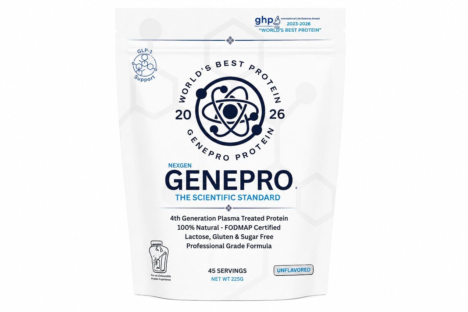 GENEPRO GEN. 3 Unflavored Protein 1.09 Pound (Pack of 1), Newest Formula