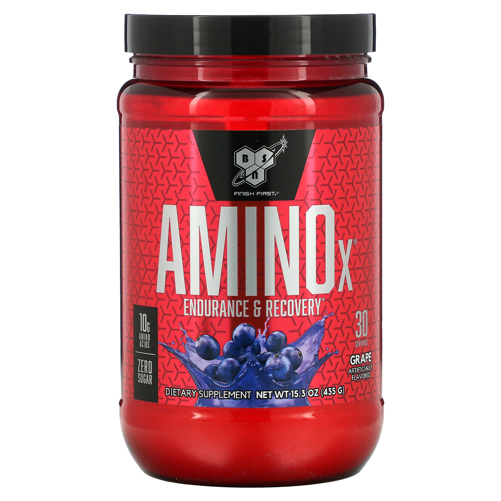 BSN Amino-X Endurance Recovery Agent Grape 15 3 oz 435 g GMP Quality Assured