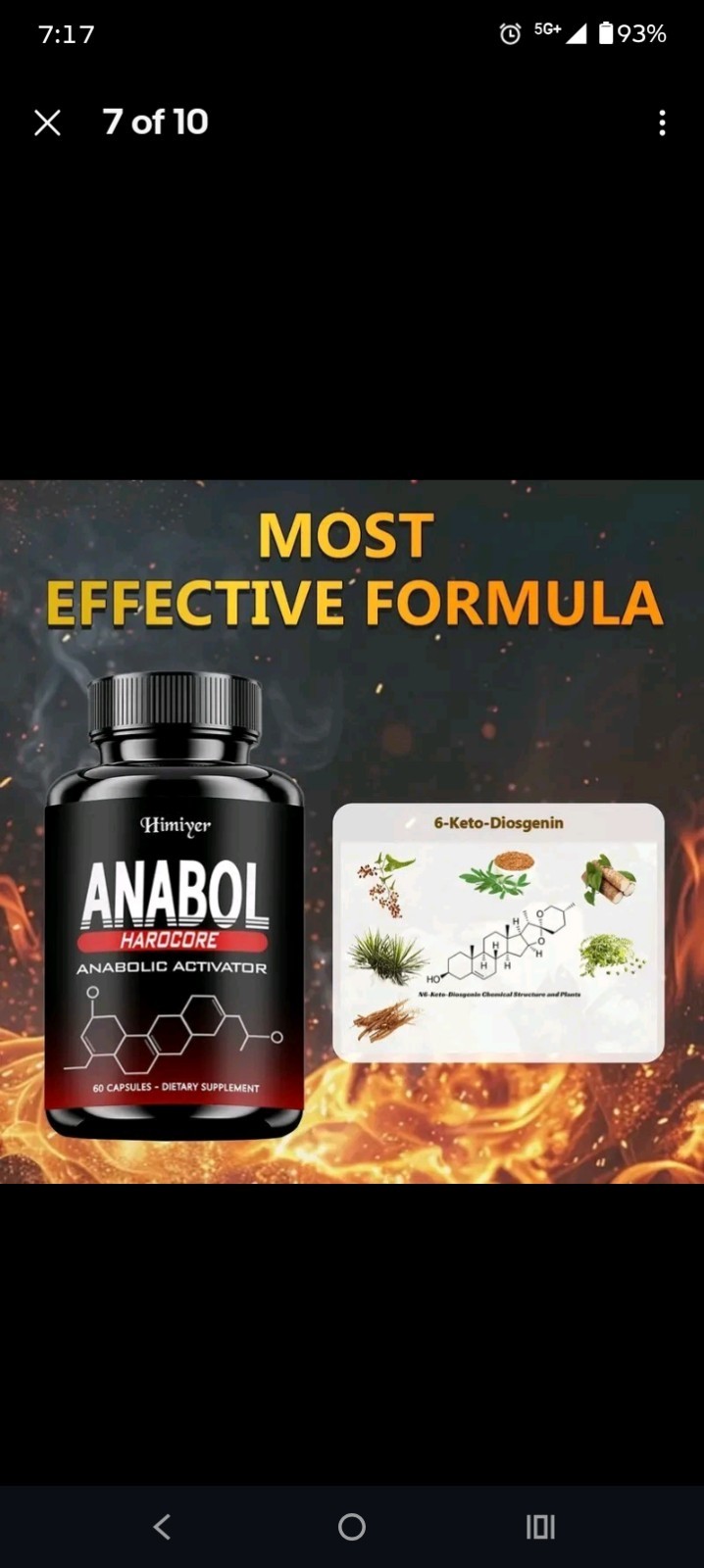 Anabol Hardcore Muscle Builder Legal Natural Steroid 1 Bottle Vigor Mental Focu