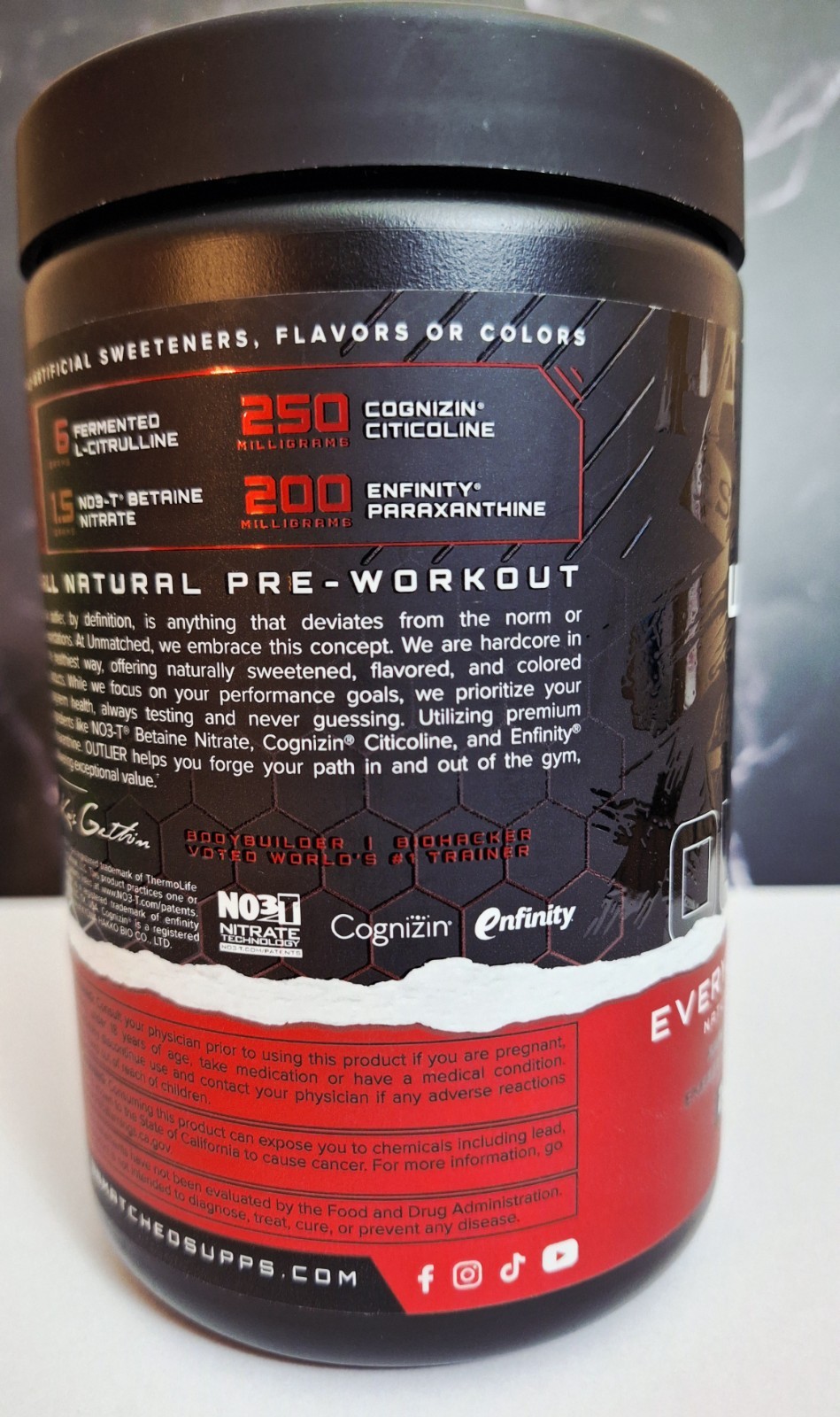 Unmatched Outlier Natural Preworkout, Blood Orange Lime, 20 servings, 10/2027✨️