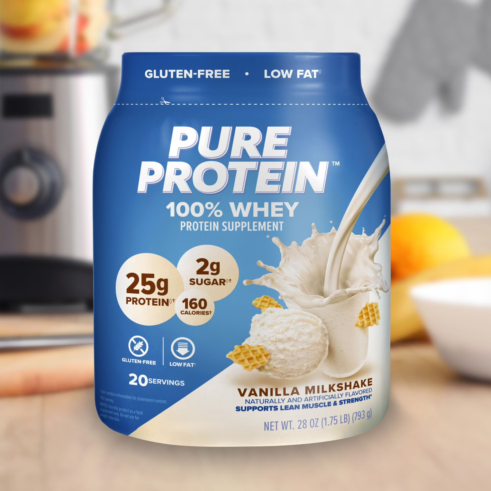 Pure Protein 100% Whey Protein Powder, Vanilla Cream, 25g Protein 1 Pack