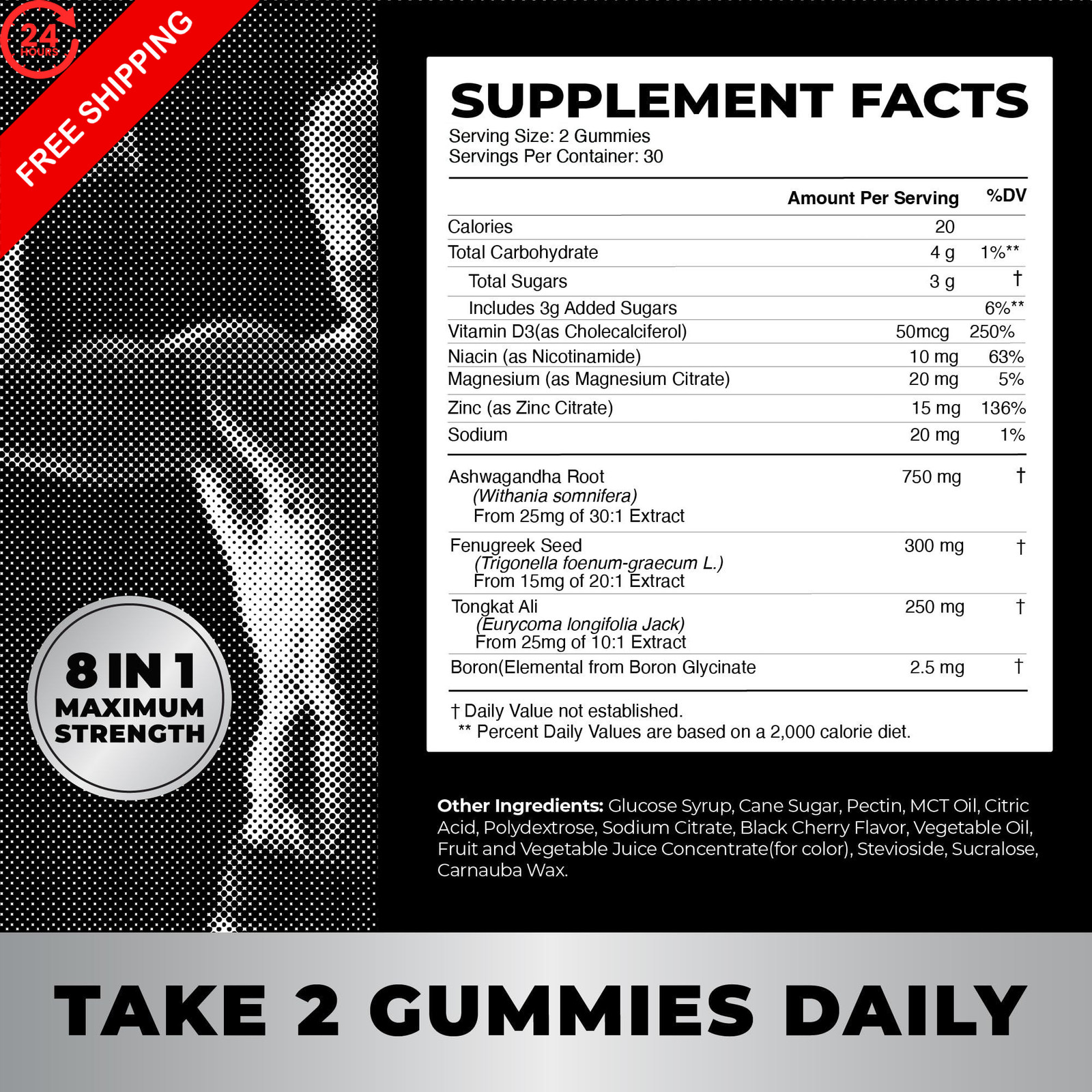 Testosterone Supplement for Men Muscle Growth, 60 Count (Pack of 1)