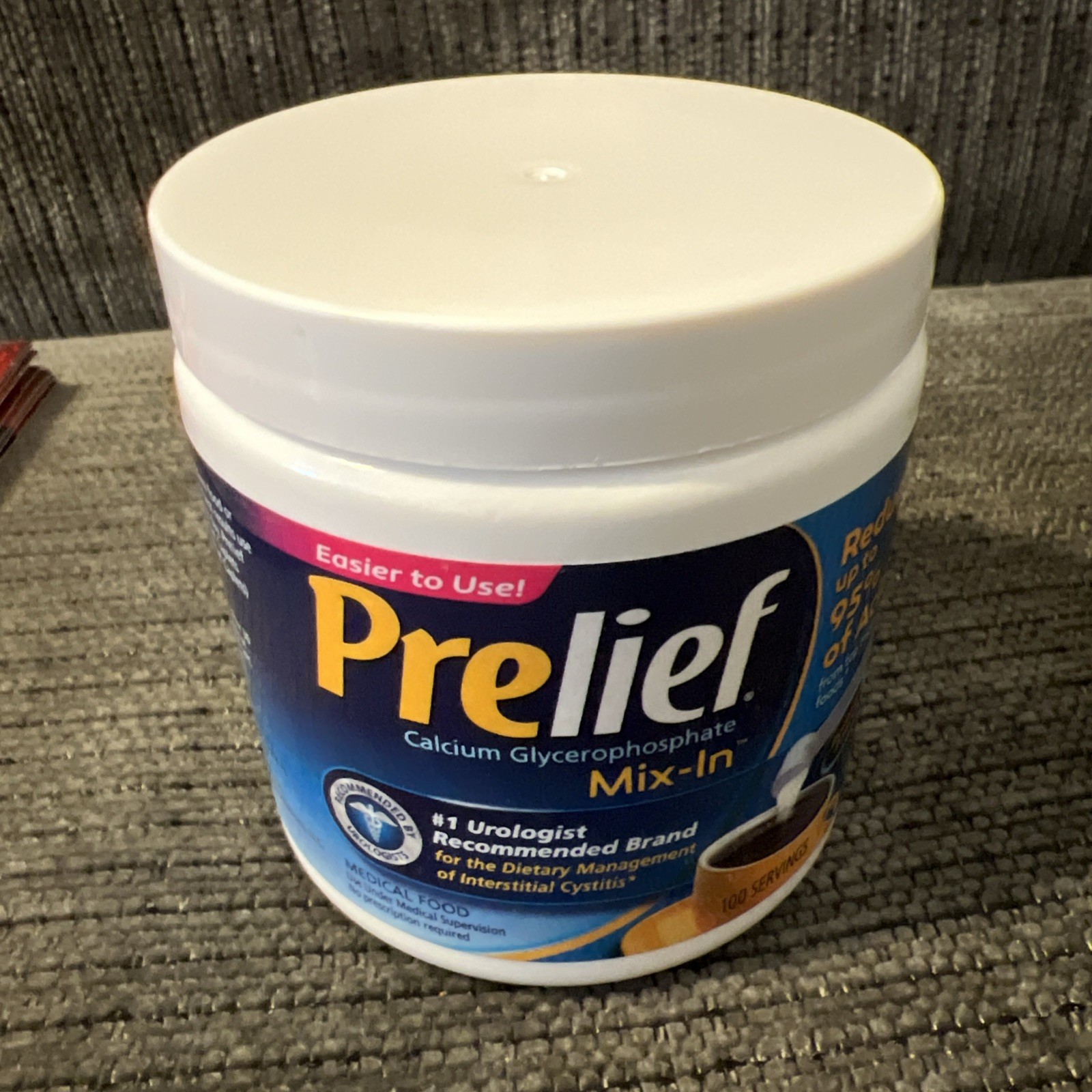 PRELIEF Powder Jar 100 Servings 3.5oz New Exp 10/27