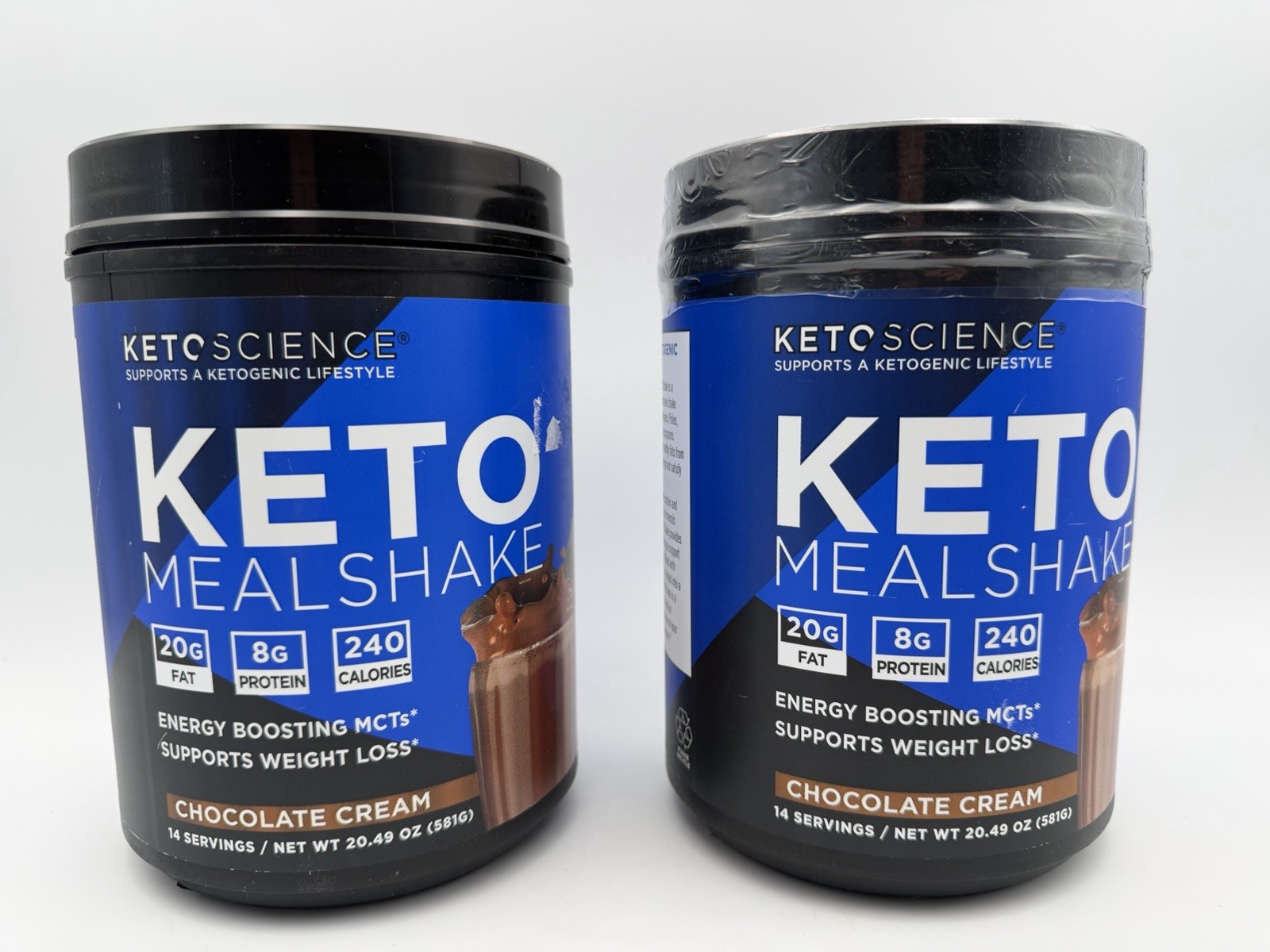 Lot of 2 KetoScience Keto Meal Shake Chocolate Cream 20.49 oz Factory Sealed