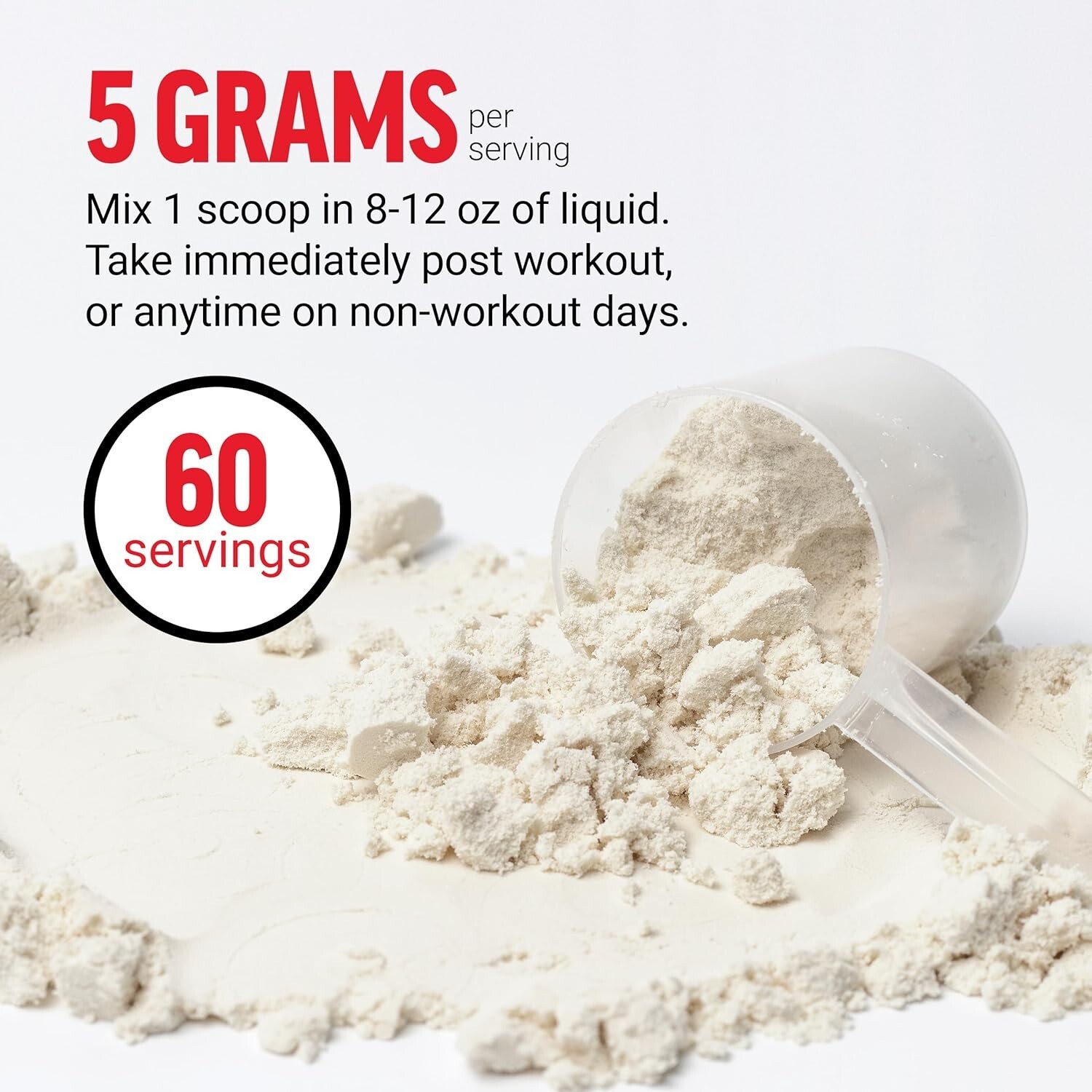 Force Factor Creatine Monohydrate Powder, 5 grams per serving, 60 Servings