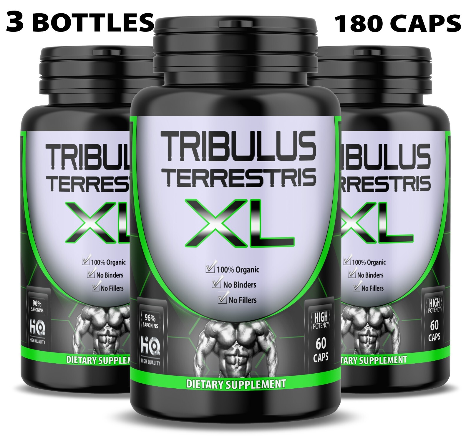 TRIBULUS TERRESTRIS 96% SAPONINS EXTRACT GYM WORK OUT DIETARY SUPPLEMENT 3 X