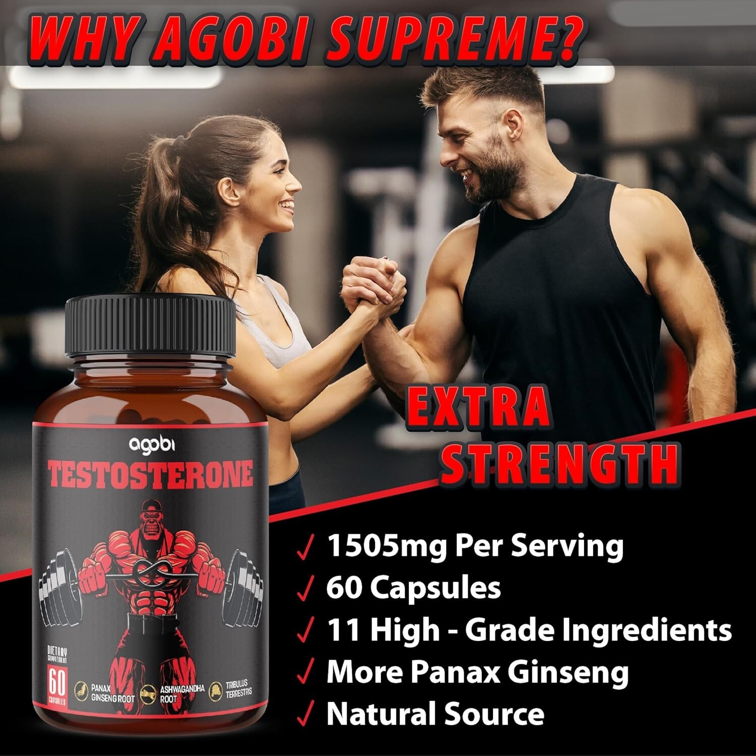 Legal STEROID ANABOLIC Pills BULKING Testosterone Booster MUSCLE GROW, 11 Herbs