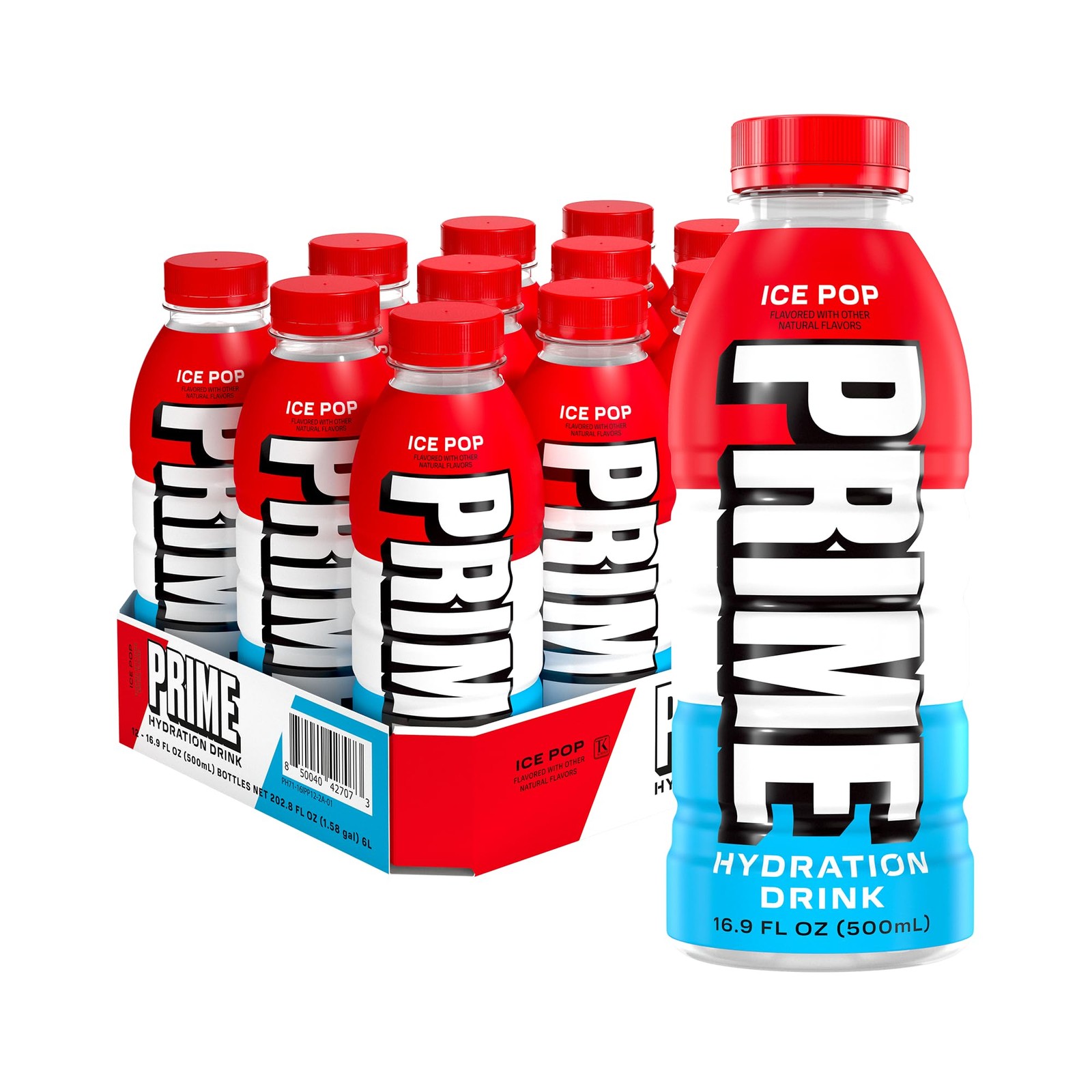PRIME Hydration ICE POP | Sports Drinks | Electrolyte 16.9 Fl Oz (Pack of 12)