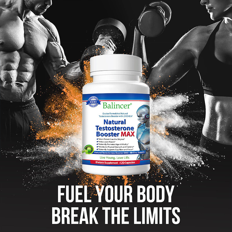 Natural Testosteron Booster MAX Muscle Mass, Energy & Stamina 120Capsules