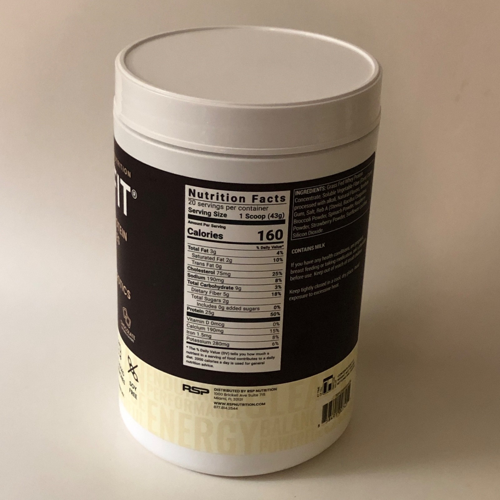 RSP Nutrition TrueFit High Fiber Protein Powder — Chocolate Flavor, 20 Servings