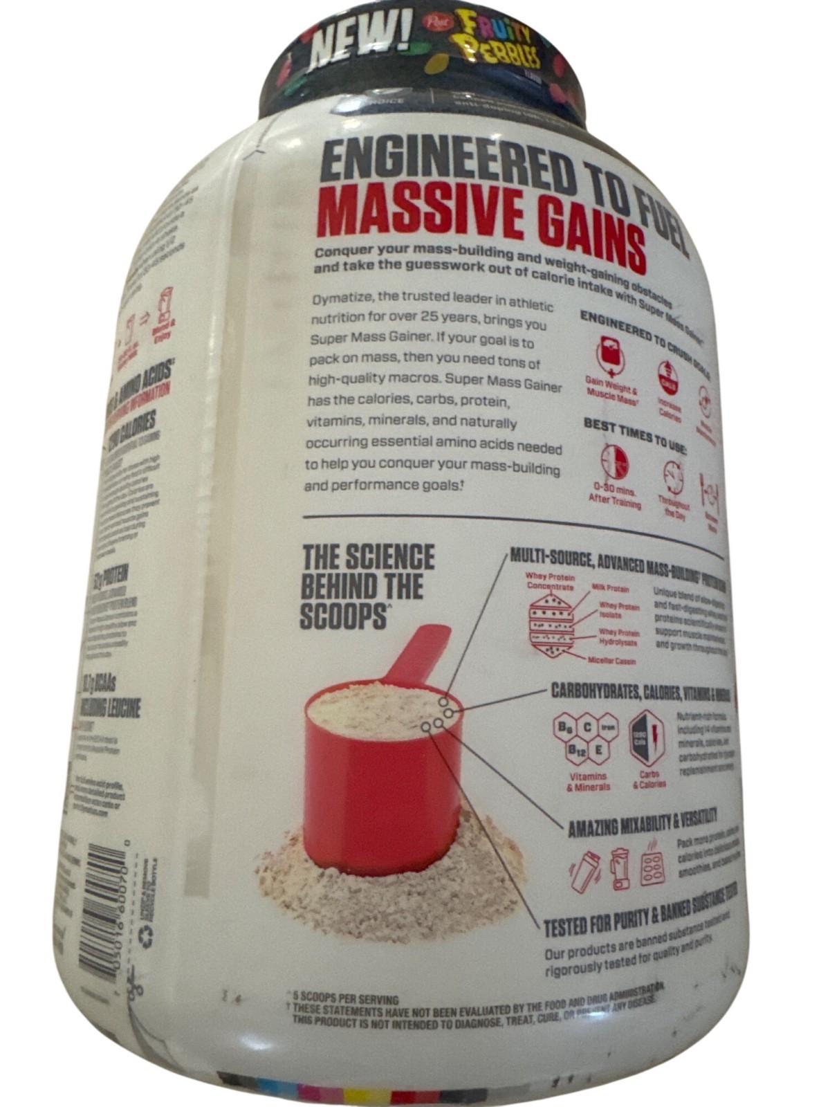 Dymatize, Super Mass Gainer, Fruity Pebbles, 6 Lbs 02/2026