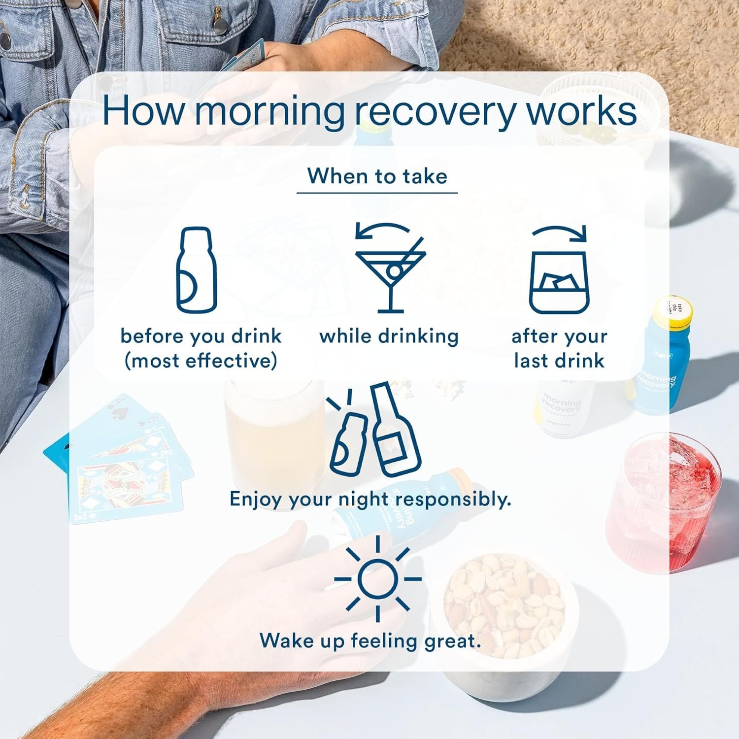 Recharge with Morning Recovery DHM Drink: Lemon Flavor, 6 Pack, Convenient Size